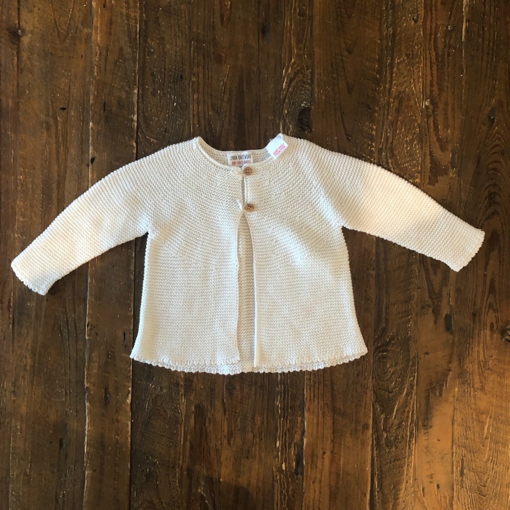 Zara girls white cardigan